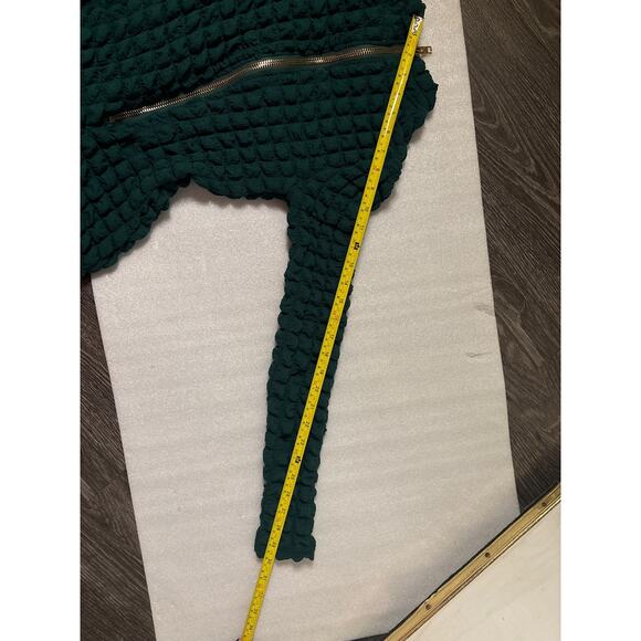 Cherie Los Angeles Green Popcorn Zippered Jumpsuit S Holiday Party Bodycon Xmas - Picture 10 of 12